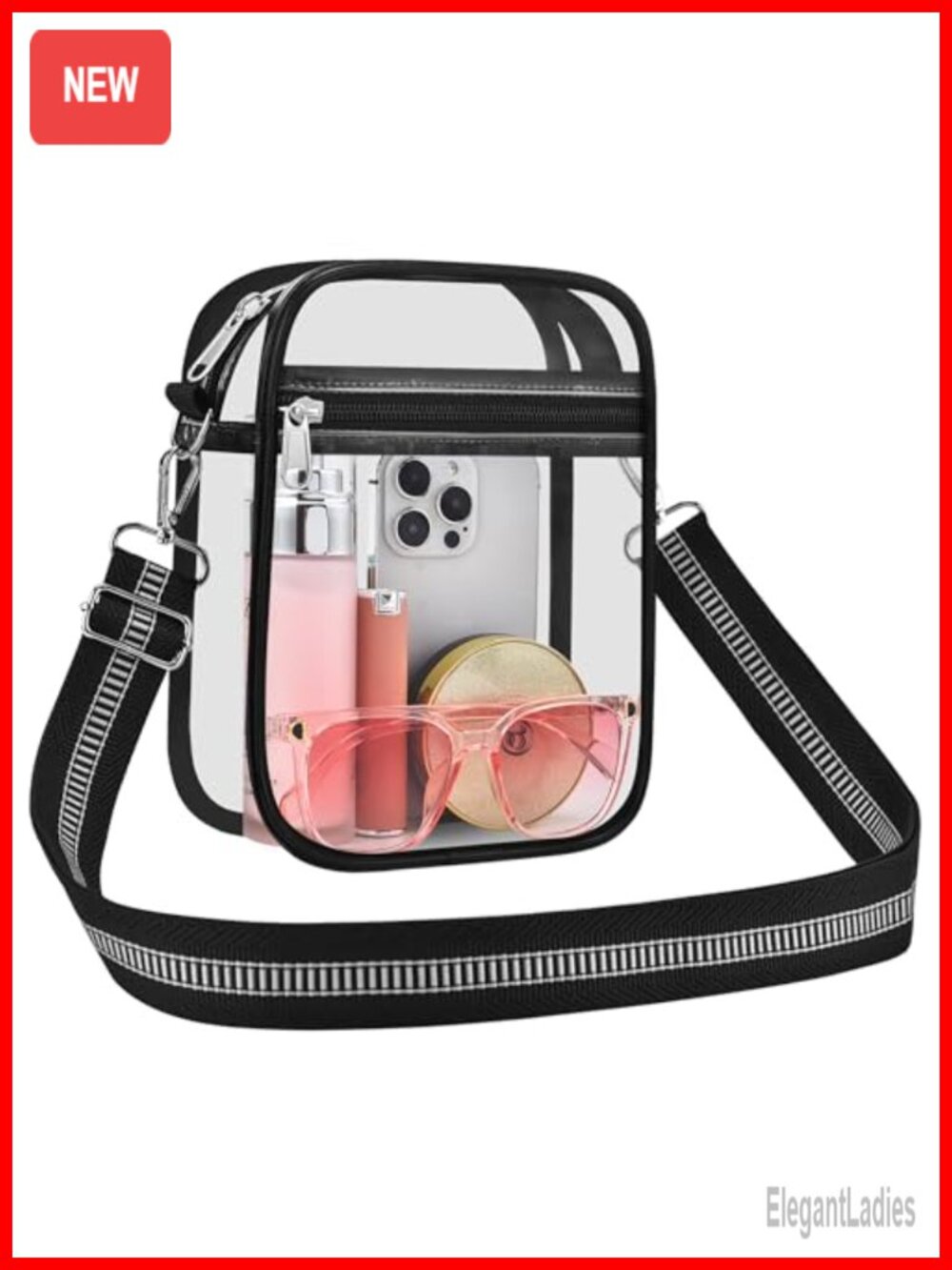 Clear Stadium Approved Crossbody Purse Women Adjustable Strap